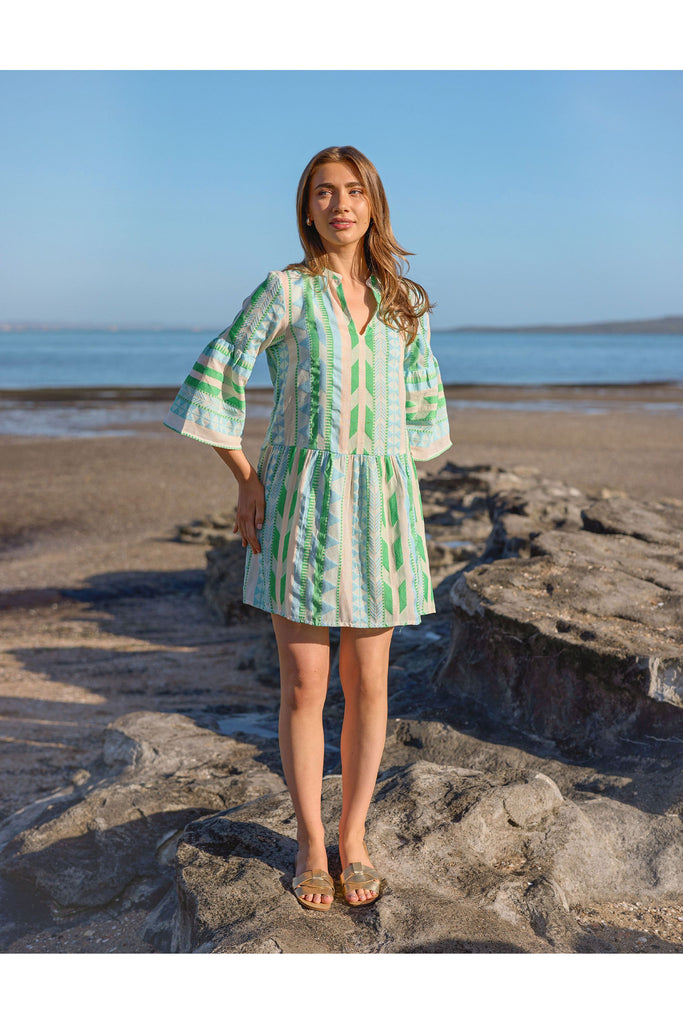 St Kitts Dress | Green Diamond Mini Dress S,M,L Stella & Gemma