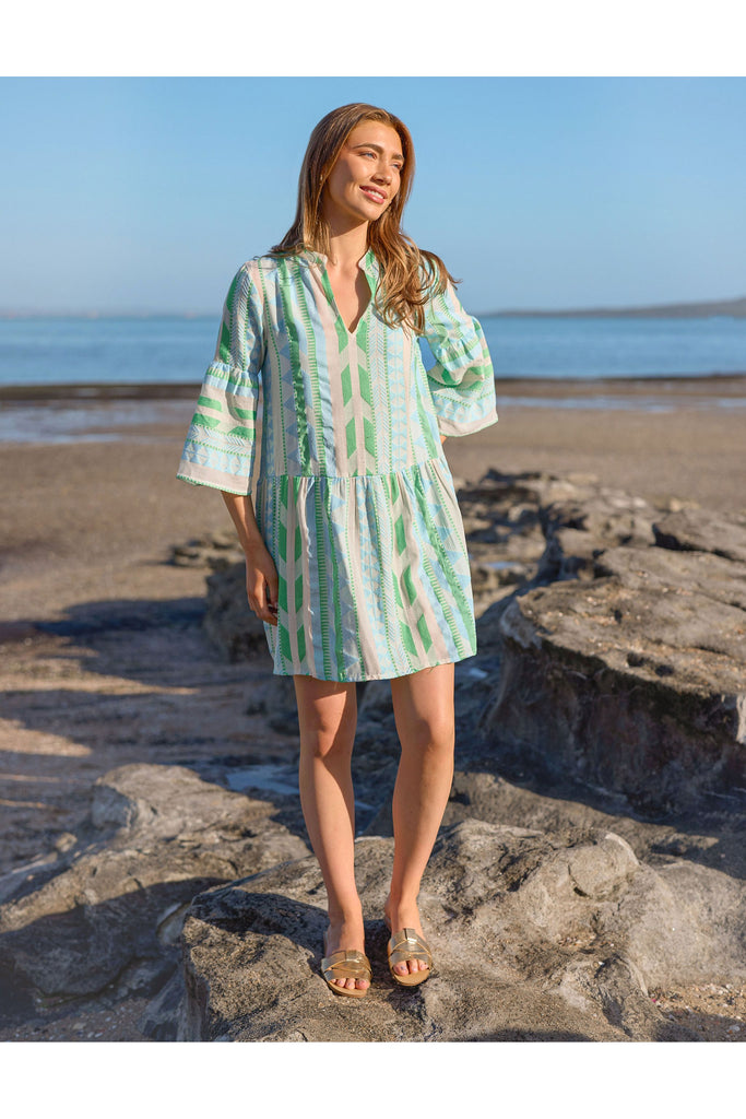 St Kitts Dress | Green Diamond Mini Dress S,M,L Stella & Gemma
