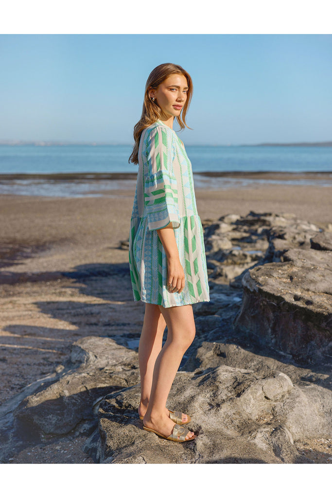 St Kitts Dress | Green Diamond Mini Dress S,M,L Stella & Gemma