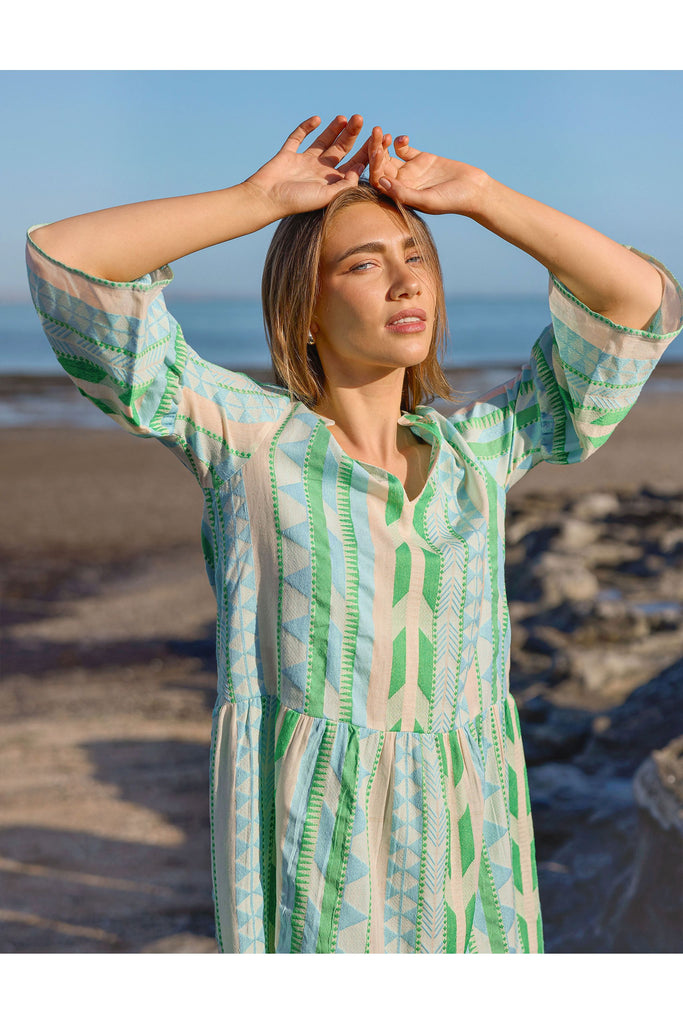 St Kitts Dress | Green Diamond Mini Dress S,M,L Stella & Gemma