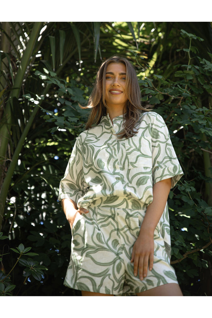 Mika Blouse in The Secret Garden print with matching shorts from Stella & Gemma