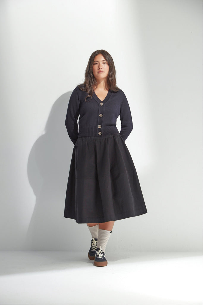 Standard Issue Cotton Broadcloth Lantern Skirt Black