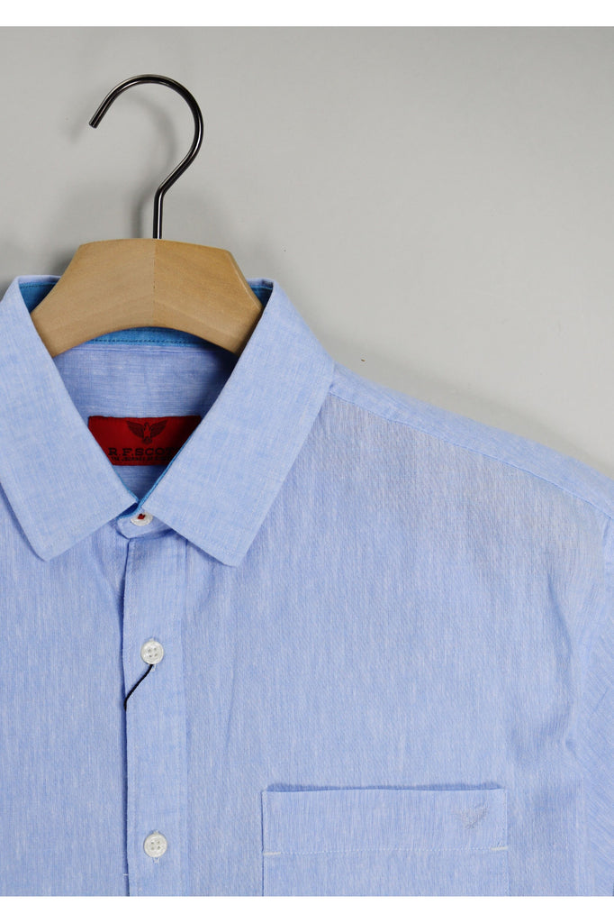 Fields Short Sleeve Linen Shirt Baltic