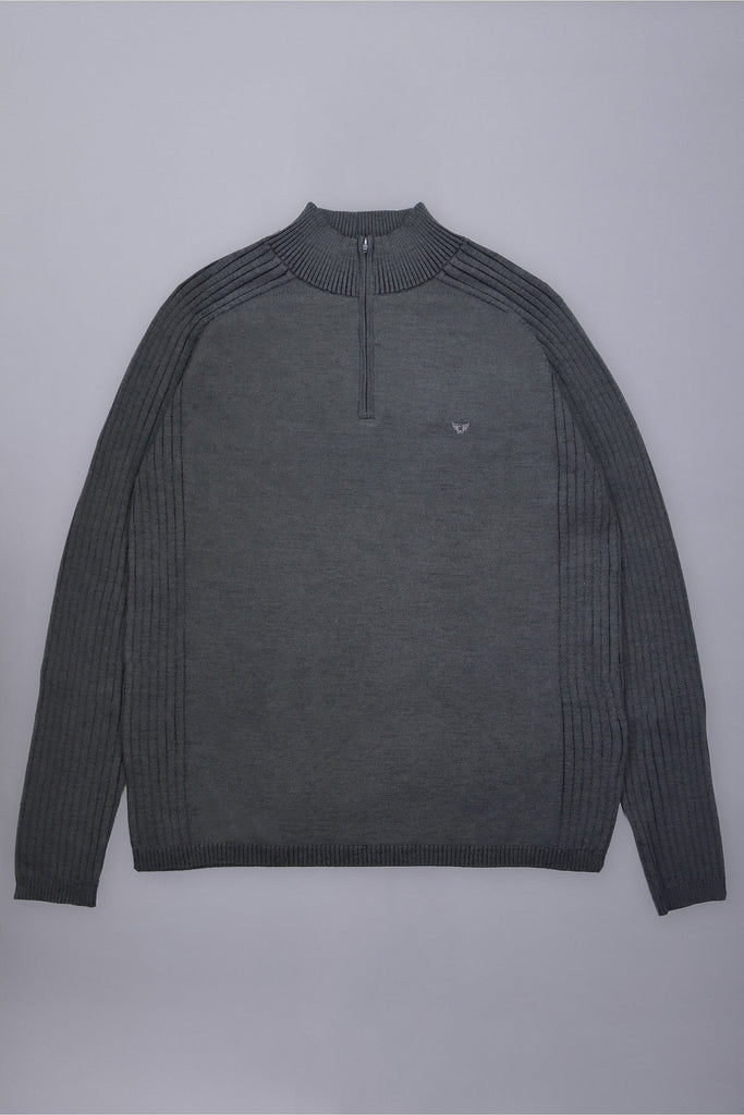 R F Scott Parker Merino Jersey Lead Grey