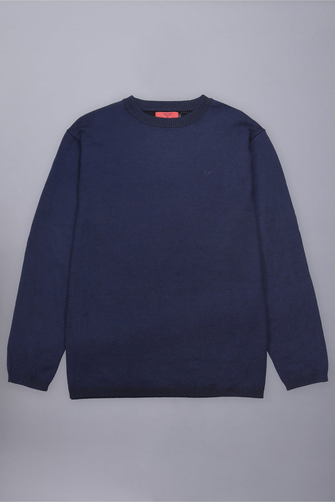 R F Scott Crew Neck Sweater Thunderstorm Navy