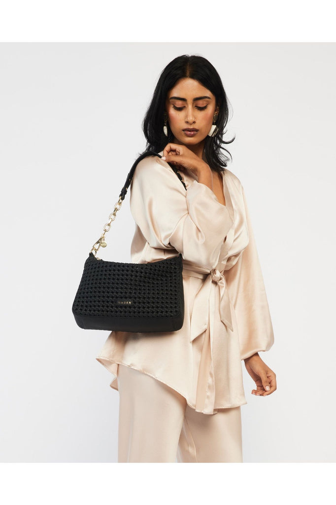 Dane Shoulder Bag | Black Braid Shoulder + Crossbody Bags Saben