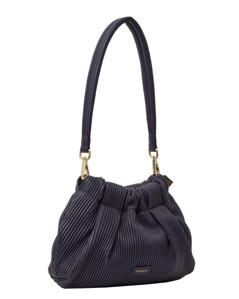 Saben Alexis Bag Amethyst Pleated Leather