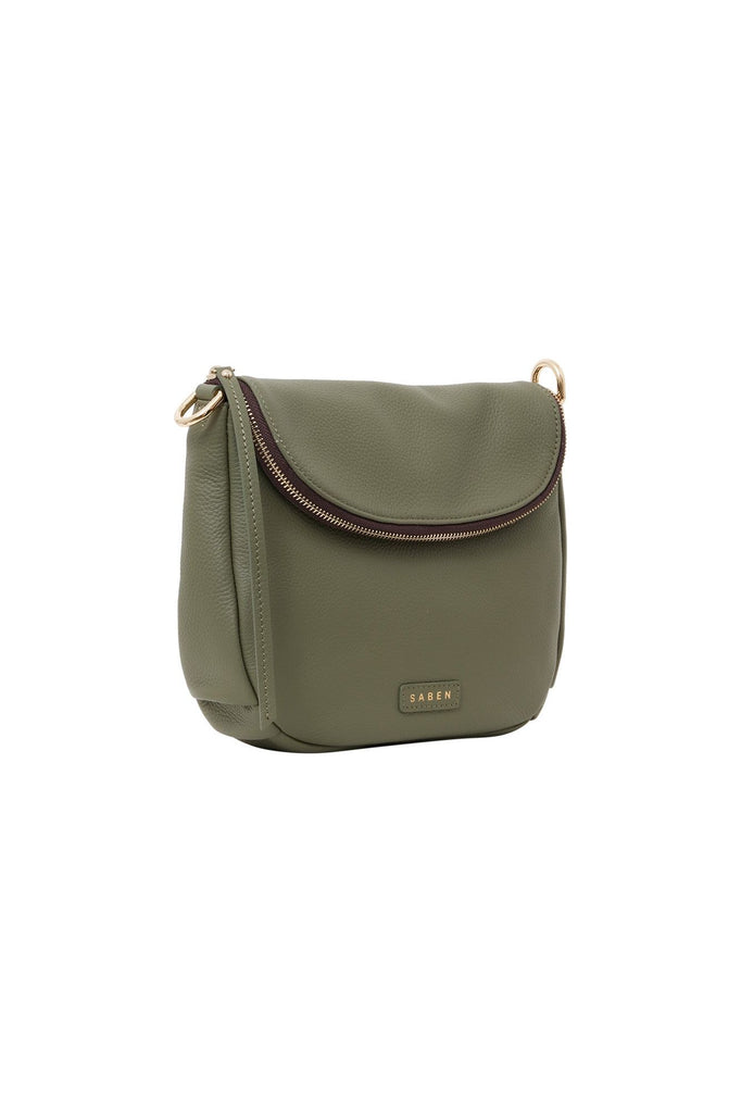 Saben AW24 Fifi Leather Handbag Cactus Green