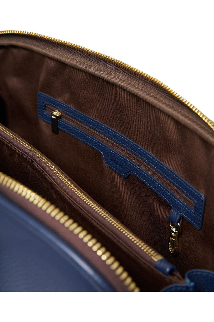 Saben Parker Briefcase Midnight Blue Leather