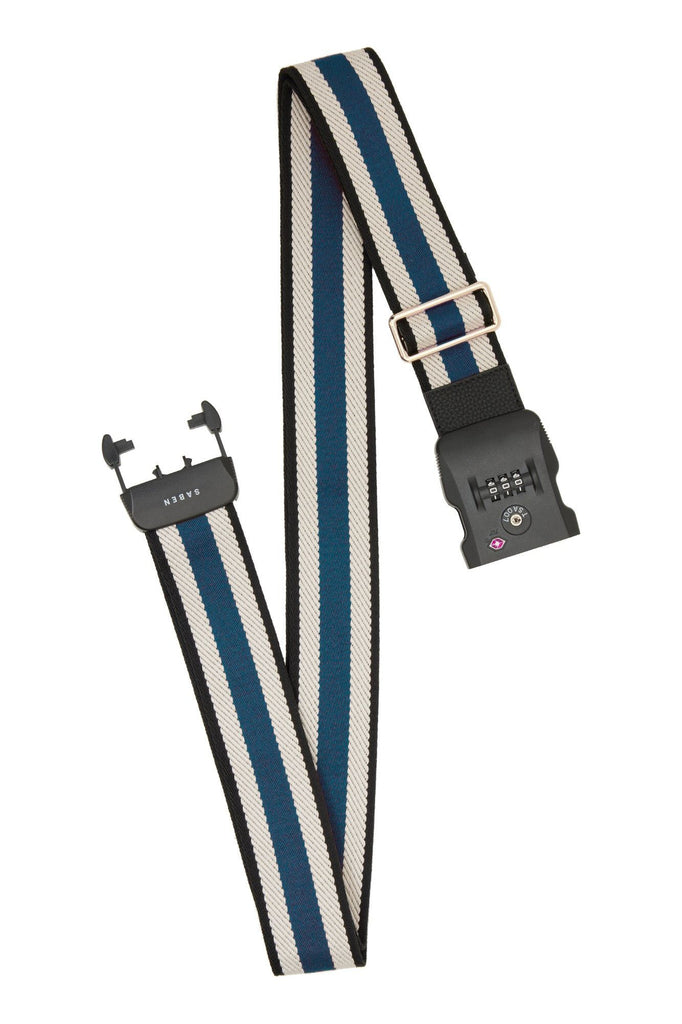 London Luggage Strap | Ocean Stripe Luggage + Accessories Saben