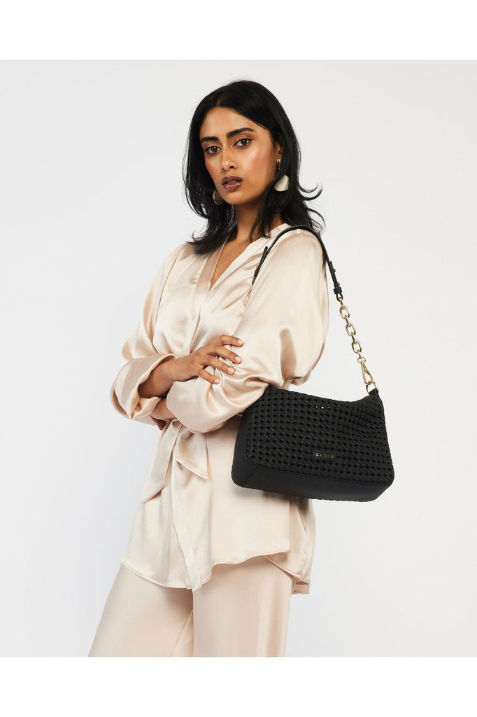 Dane Shoulder Bag | Black Braid Shoulder + Crossbody Bags Saben