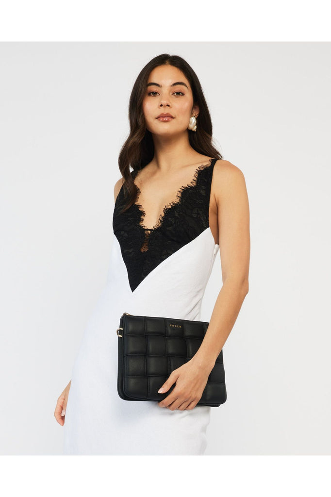 Matilda Crossbody Bag | Black Woven Shoulder + Crossbody Bags Saben