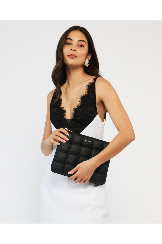 Matilda Crossbody Bag | Black Woven Shoulder + Crossbody Bags Saben