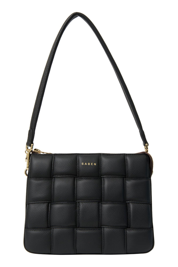 Matilda Crossbody Bag | Black Woven Shoulder + Crossbody Bags Saben