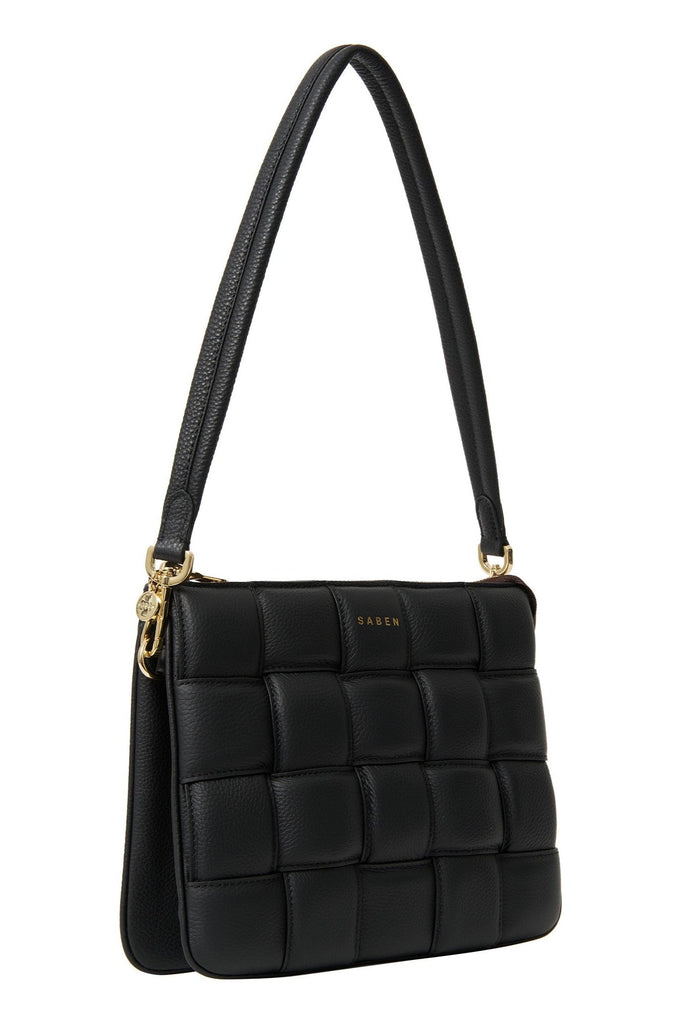 Matilda Crossbody Bag | Black Woven Shoulder + Crossbody Bags Saben