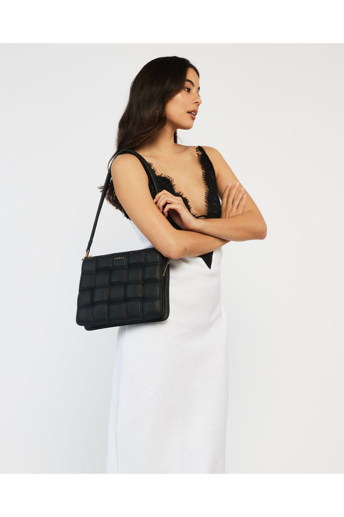 Matilda Crossbody Bag | Black Woven Shoulder + Crossbody Bags Saben