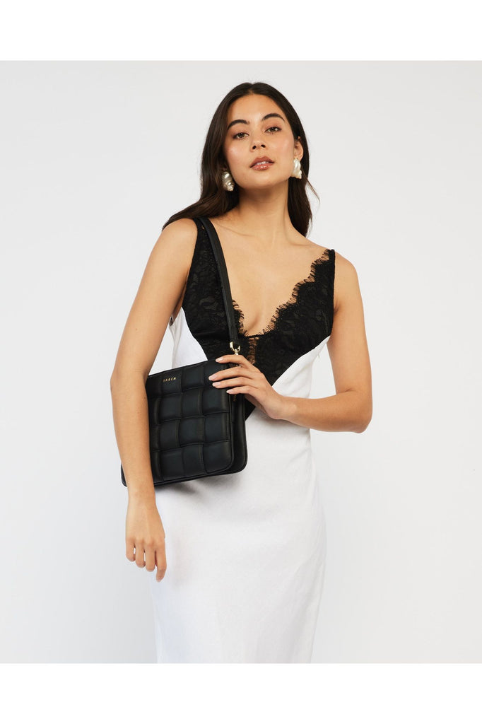 Matilda Crossbody Bag | Black Woven Shoulder + Crossbody Bags Saben