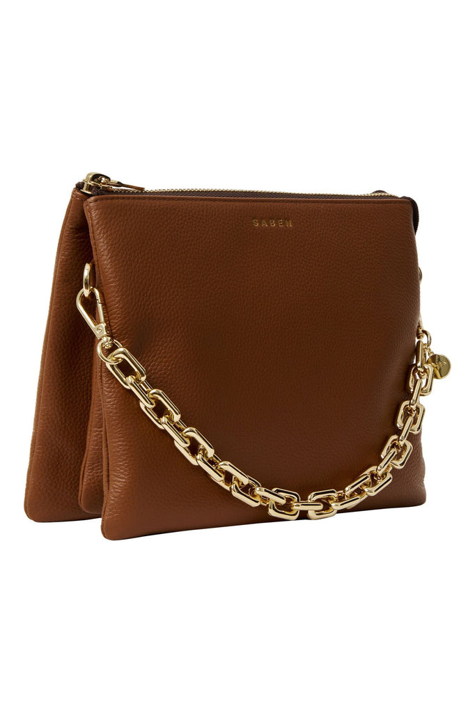 Matilda Crossbody Bag | Tan + Chunky Chain Shoulder + Crossbody Bags Saben