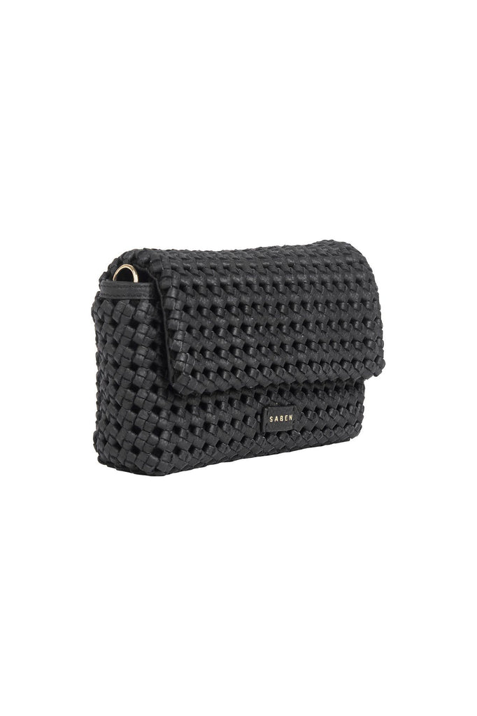 Saben Milla Leather Shoulder Bag Black Fine Braid