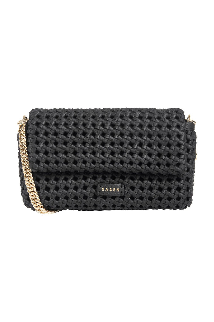 Saben Milla Leather Shoulder Bag Black Fine Braid