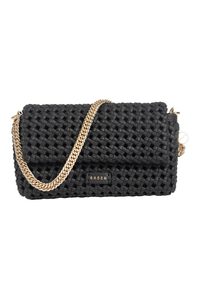 Saben Milla Leather Shoulder Bag Black Fine Braid