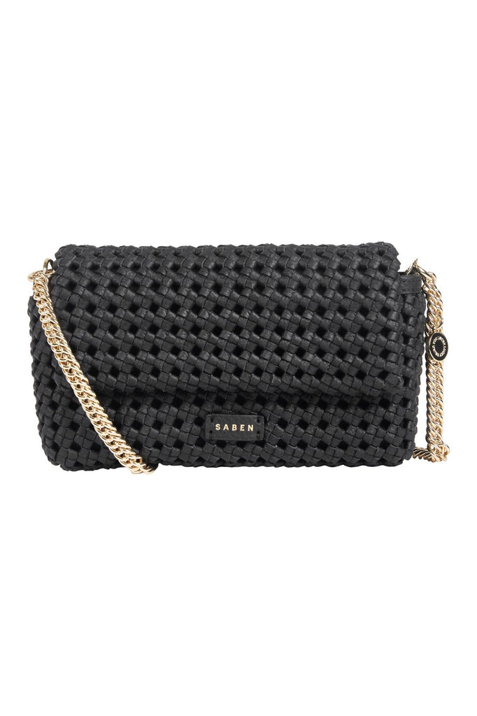 Saben Milla Leather Shoulder Bag Black Fine Braid