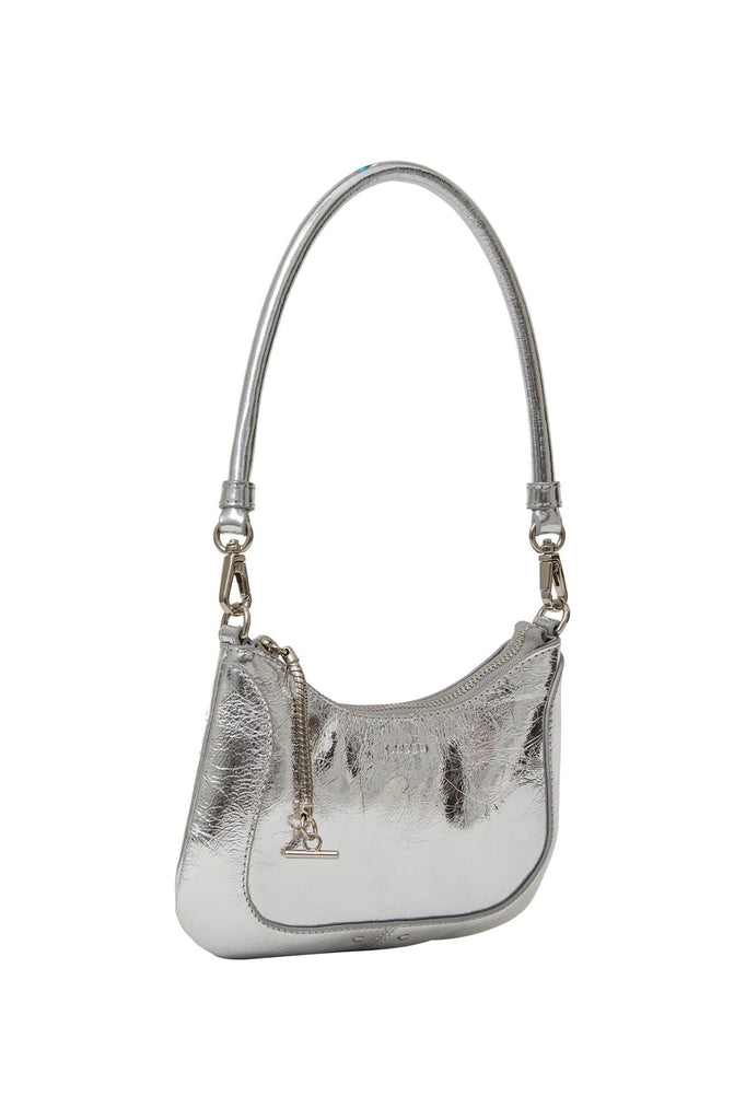 Sammie Bag | Silver Crinkle Shoulder + Crossbody Bags Saben