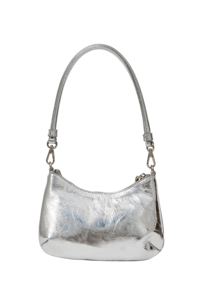 Sammie Bag | Silver Crinkle Shoulder + Crossbody Bags Saben