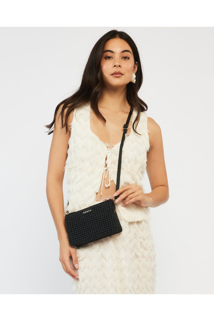 Tilly Crossbody Bag | Black Fine Braid Shoulder + Crossbody Bags Saben