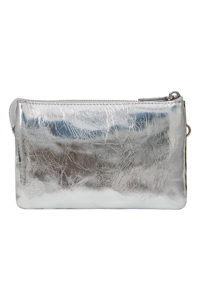 Tilly Crossbody Bag | Silver Crinkle Shoulder + Crossbody Bags Saben