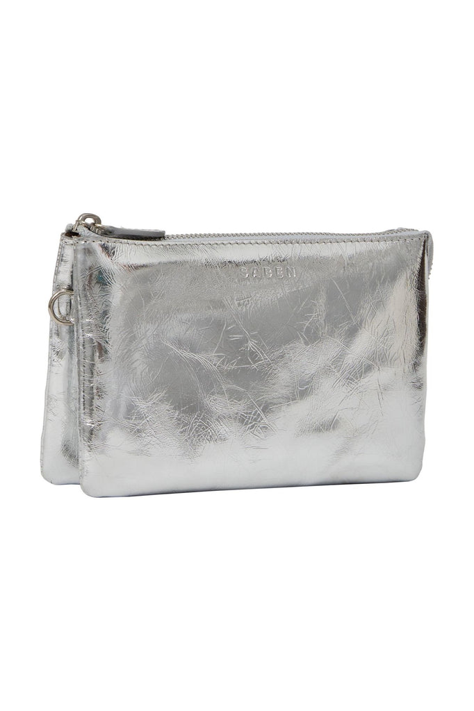 Tilly Crossbody Bag | Silver Crinkle Shoulder + Crossbody Bags Saben