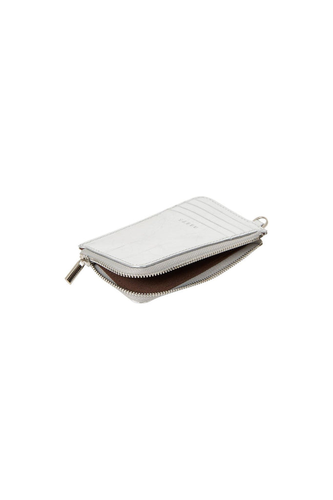 Winona Card Holder | Silver Crinkle Womens Wallets Saben