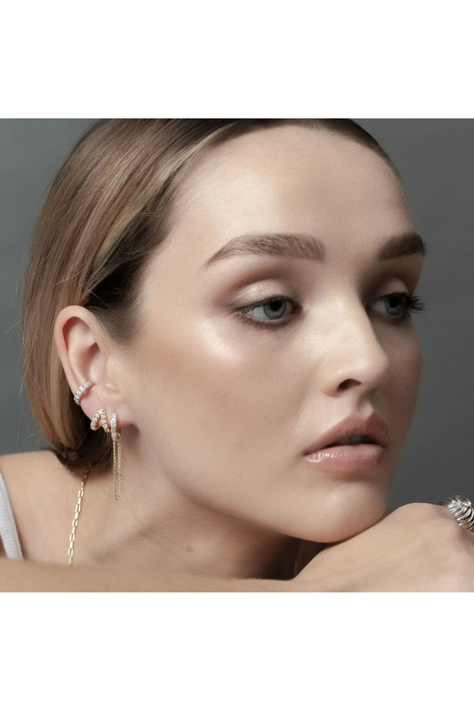 Aria Hoop Earrings Earrings Silver,Gold Silk & STEEL