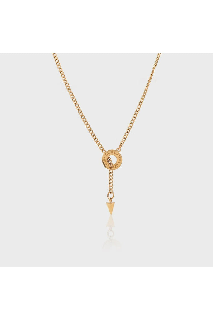 Silk & Steel Orbit Lariat Necklace