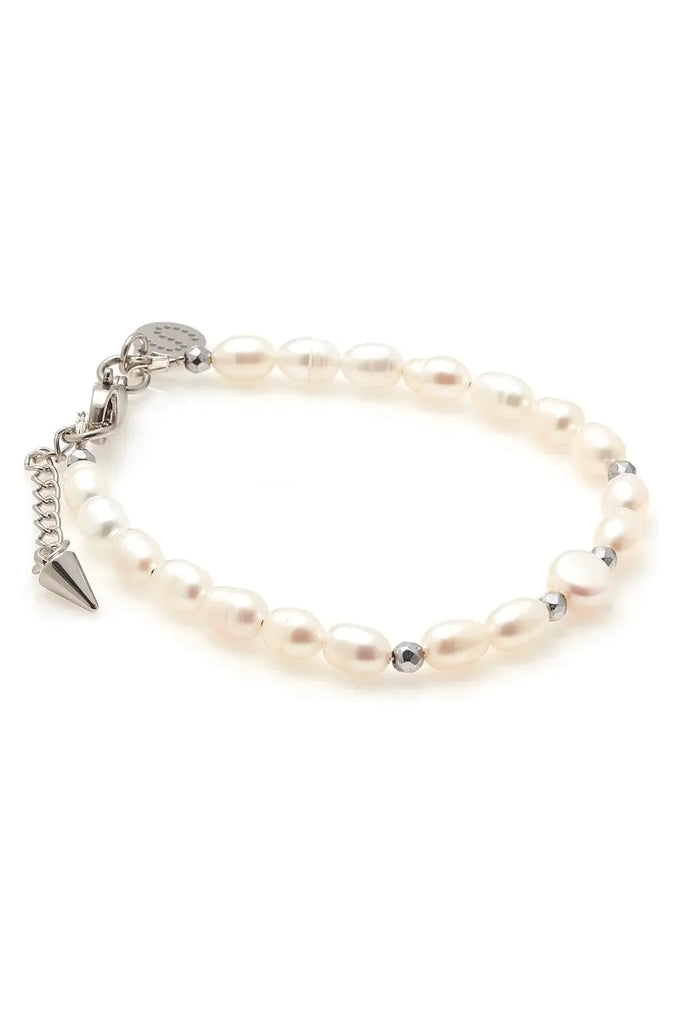 Celine Pearl Bracelet Silver Silk & STEEL