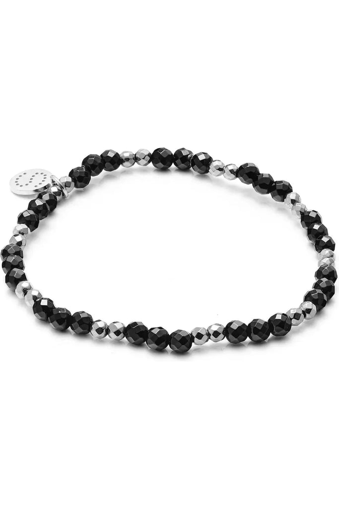 Silk & Steel Charme set of 3 bracelets Black onyx and silver