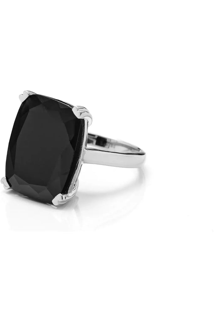 Silk & Steel Goddess Ring Black Onyx and Silver