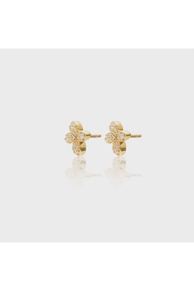 Silk & Steel Flora Stud Earrings Gold