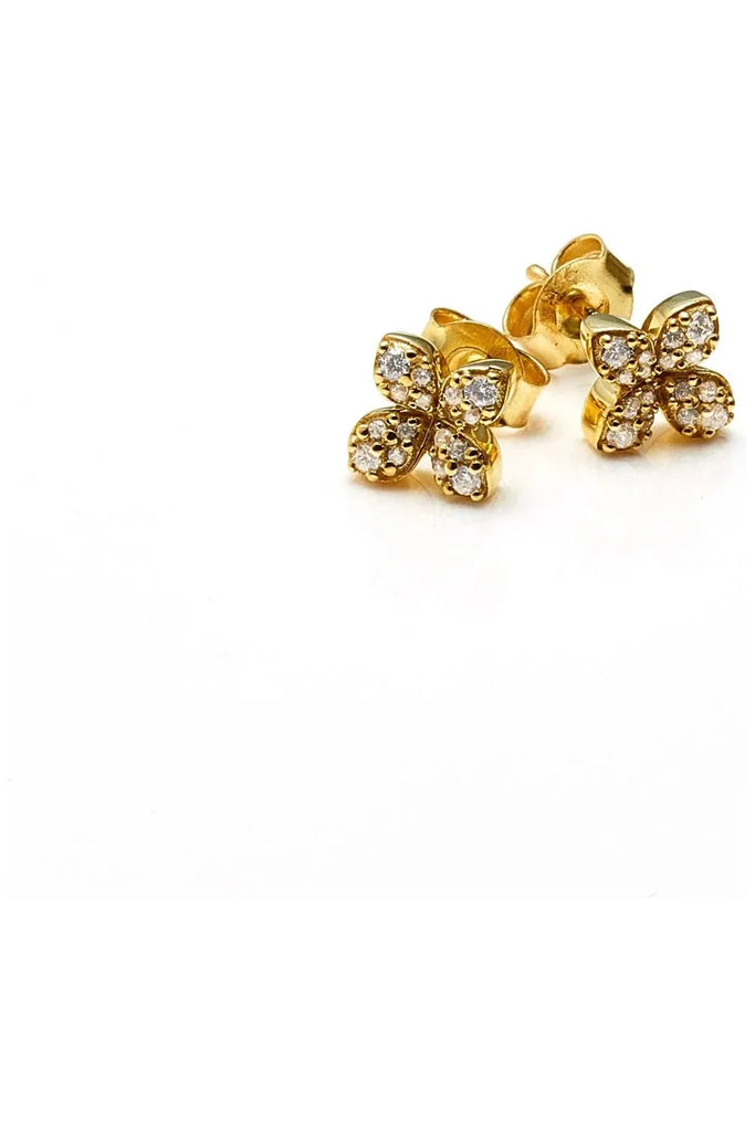 Silk & Steel Flora Stud Earrings Gold