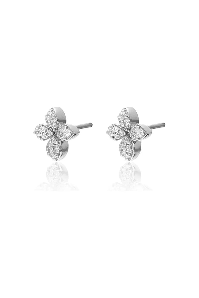 Silk & Steel Flora Stud Earrings Silver