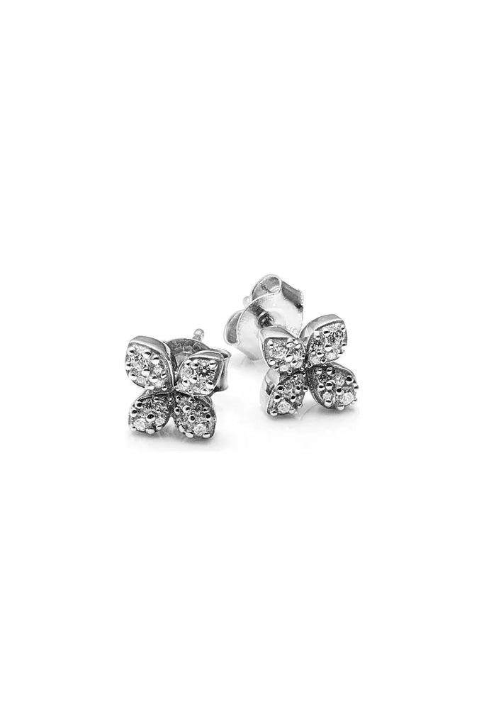 Silk & Steel Flora Stud Earrings Silver