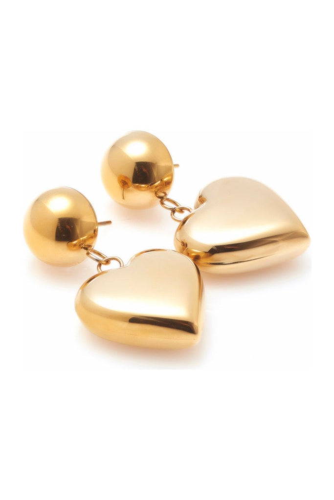 Silk & Steel Cupid Heart drop Earrings