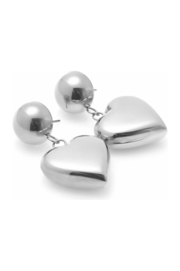 Silk & Steel Cupid Heart drop Earrings