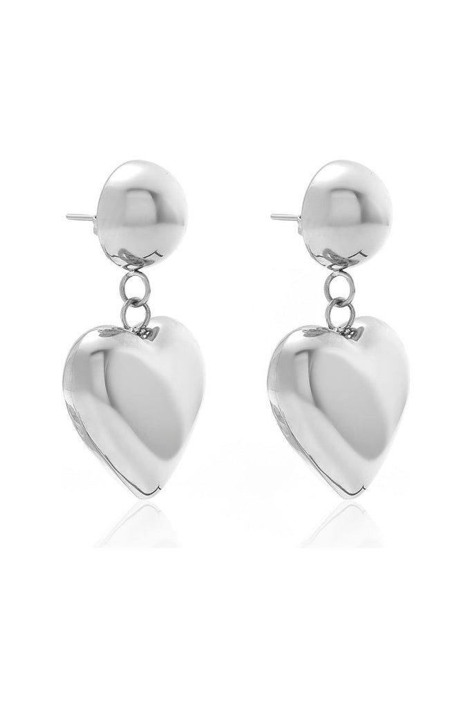 Silk & Steel Cupid Heart drop Earrings