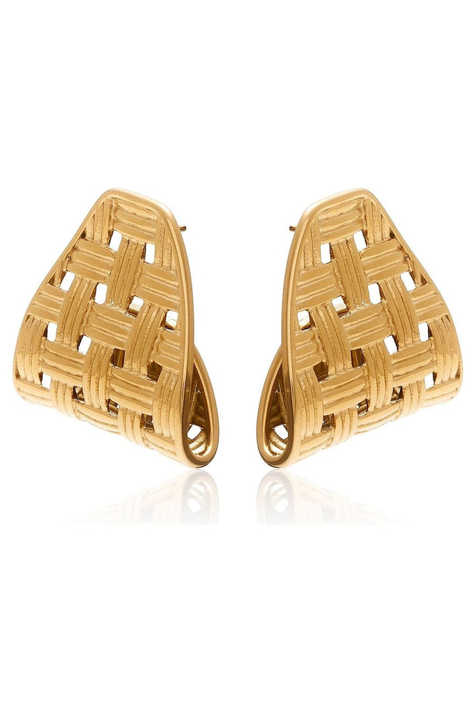 Lattice Earrings Earrings Silver,Gold Silk & STEEL