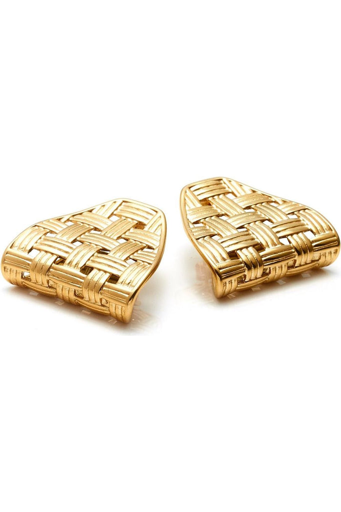 Lattice Earrings Earrings Silver,Gold Silk & STEEL