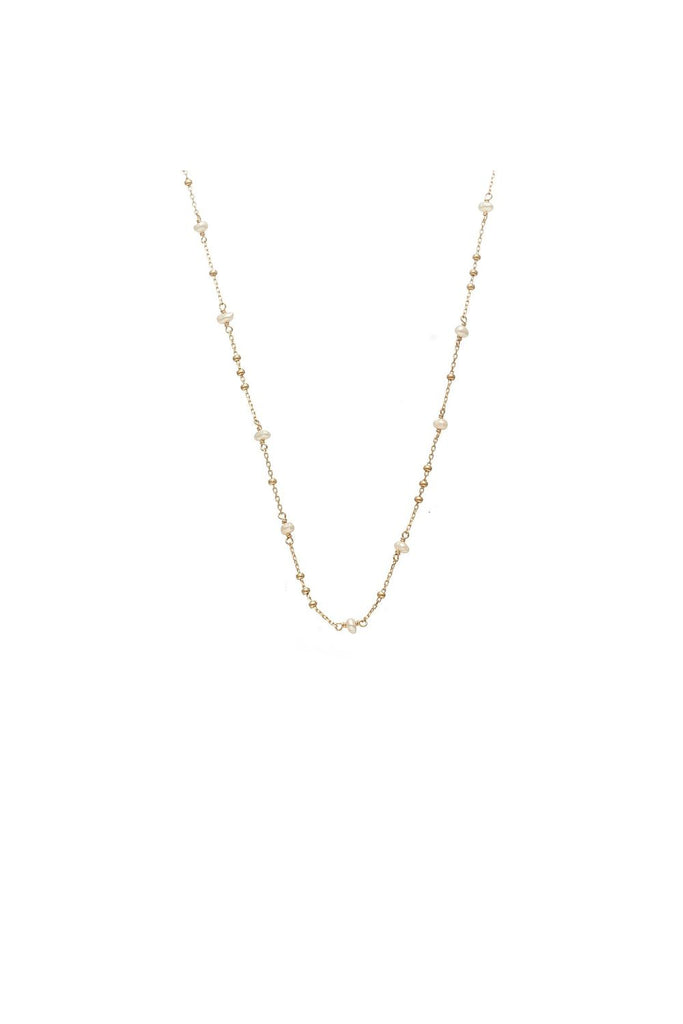 Silk & STEEL Dotty Pearl Necklace in gold with freshwater pearls