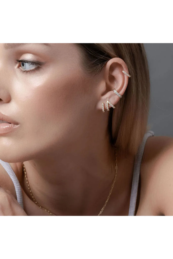 Galaxie Ear Cuff Earrings Silver,Gold Silk & STEEL