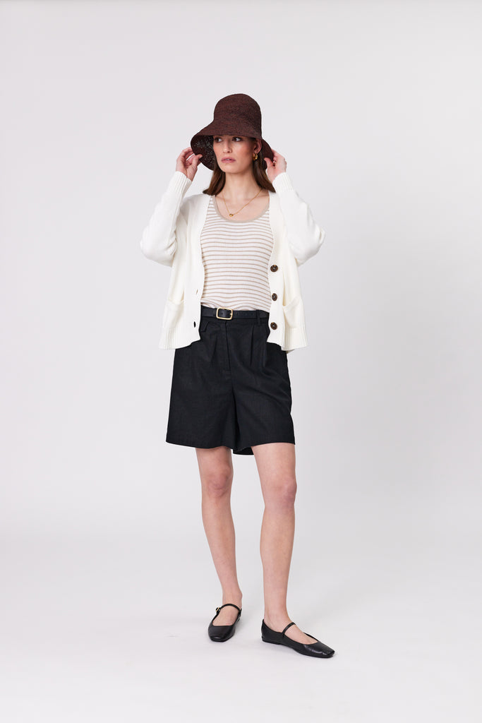 Marlow Soho Cardigan Ivory on model