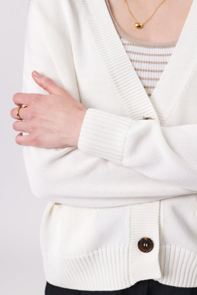 Marlow Soho Cardigan Ivory on model